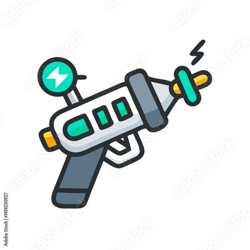 Blaster Gun Icon Representing Energy Weapon and Futuristic Combat
