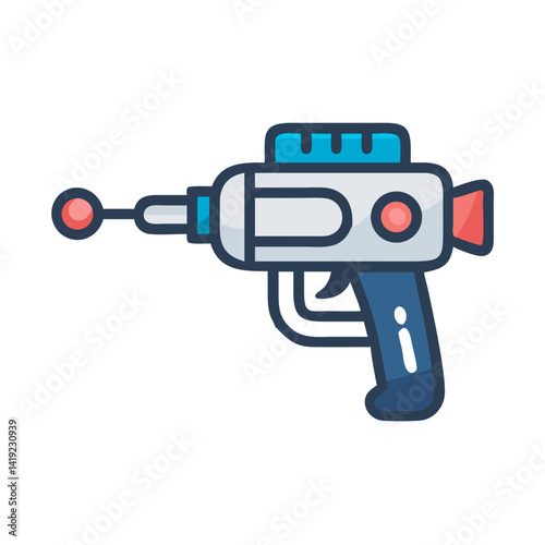 Blaster Gun Icon Representing Energy Weapon and Futuristic Combat