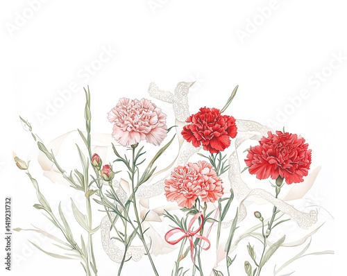 bouquet of red carnations
