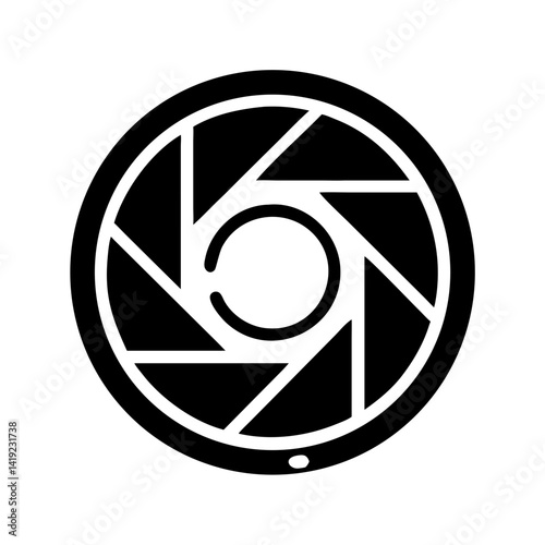 Camera Shutter Icon Representing Cinematography and Film Production