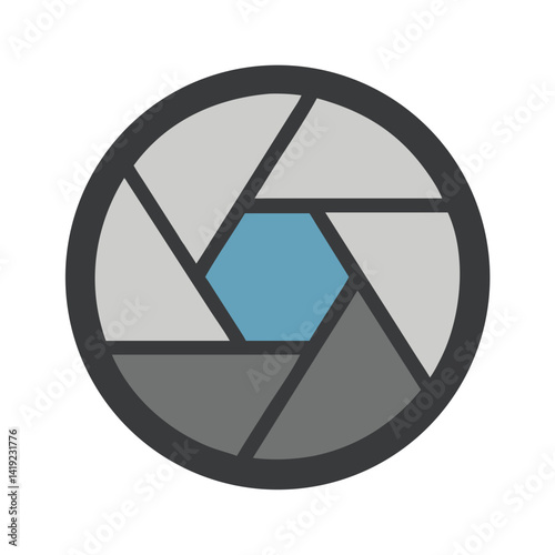 Camera Shutter Icon Representing Cinematography and Film Production