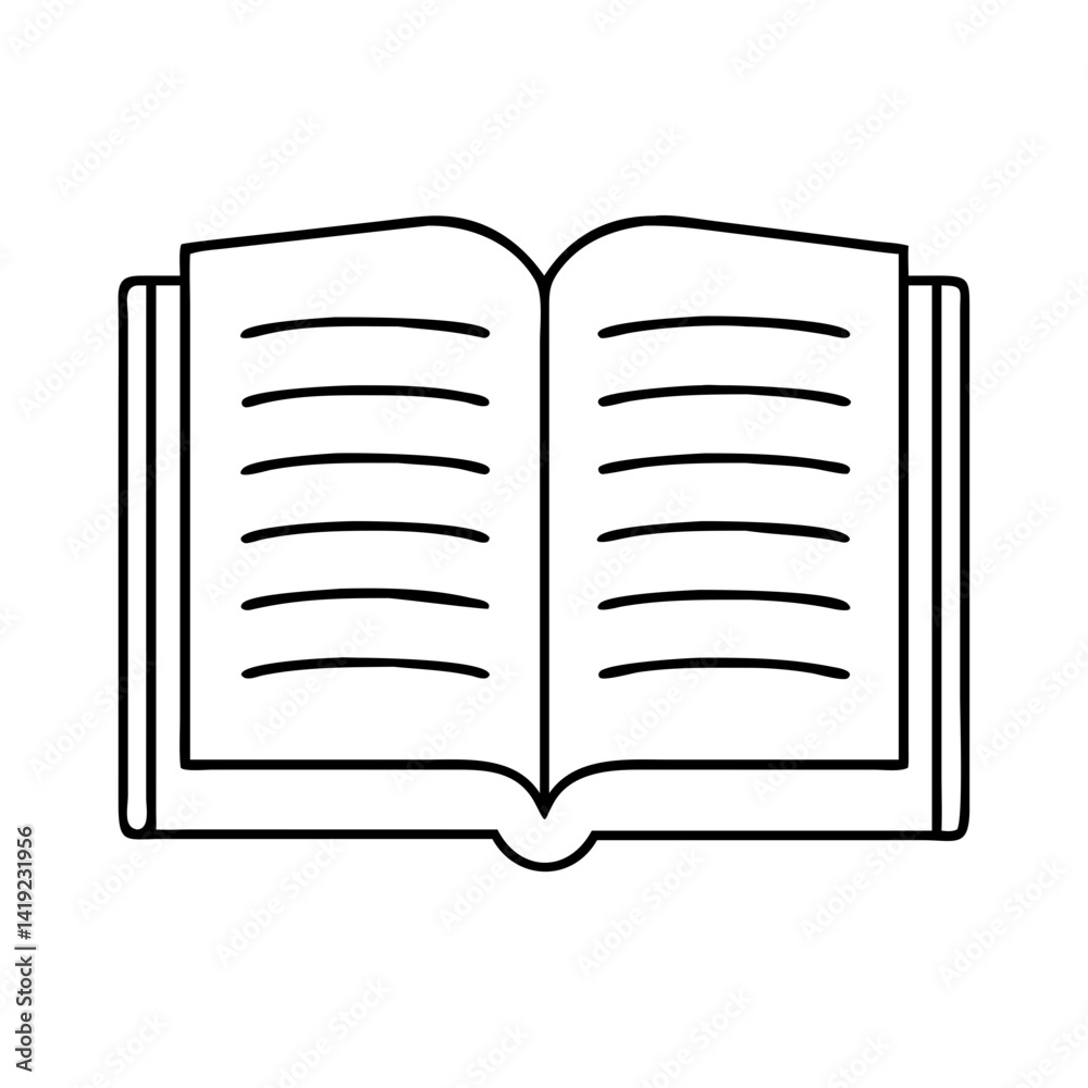 open book icon, open book line art - simple line art of open book, perfect for open book logos and icons open book icon, open book line art - simple line art of open book, perfect for open book logos and icons
