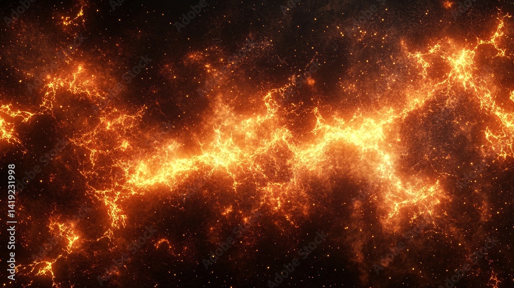 Naklejka premium Fiery Plasma Energy Stream Background