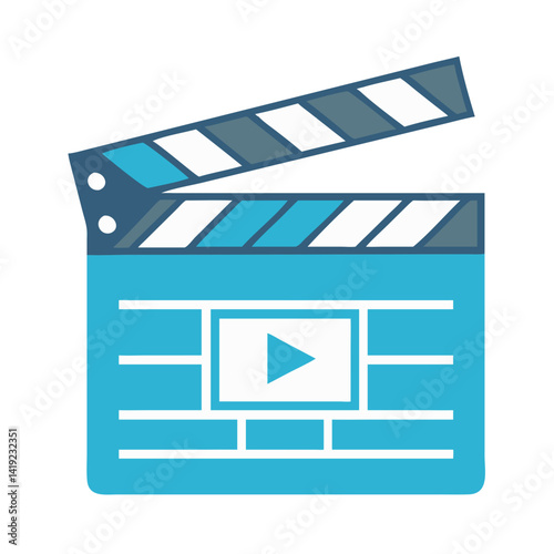 Clapperboard Icon Representing Movie Production and Cinematic Filmmaking