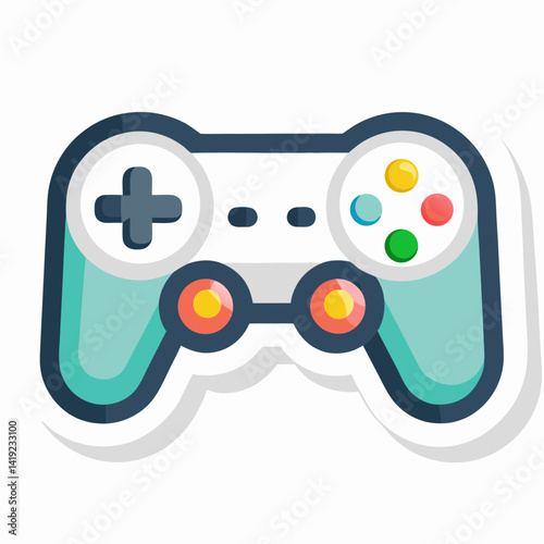 A sticker featuring a game controller design on a plain white background.