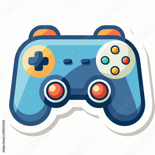 A sticker featuring a game controller design on a plain white background.