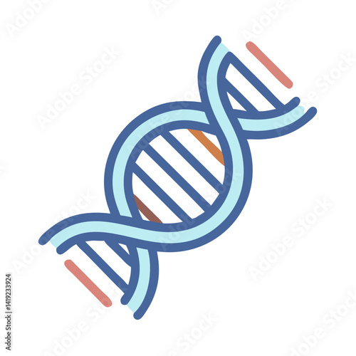 DNA Strand Icon Representing Genetic Engineering and Biotechnology