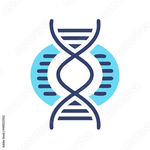 DNA Strand Icon Representing Genetic Engineering and Biotechnology