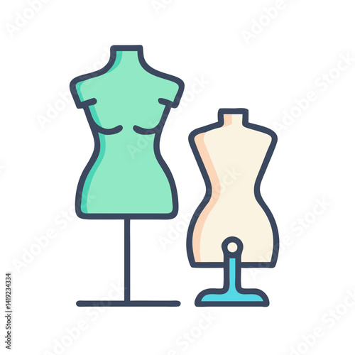 Dress Form Icon Representing Tailoring and Fitting for Fashion Design