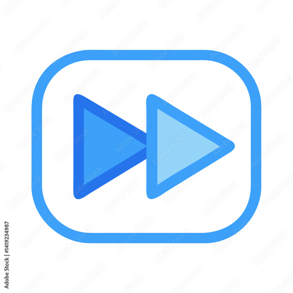 Fast Forward Button Icon Representing Media Navigation and Playback Control Fast Forward Button Icon Representing Media Navigation and Playback Control