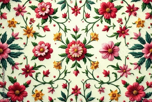 Wallpaper Mural Intricate floral pattern on seamless wallpaper, classic, interior, home decor Torontodigital.ca