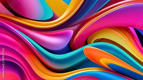 A vibrant abstract wallpaper, with fluid colorful shapes, dynamic gradients, and smooth transitions. Modern digital art style, designed for high-resolution backgrounds.