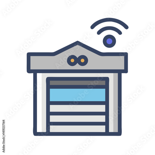 Garage Door Icon Representing Automated Garage and Vehicle Access