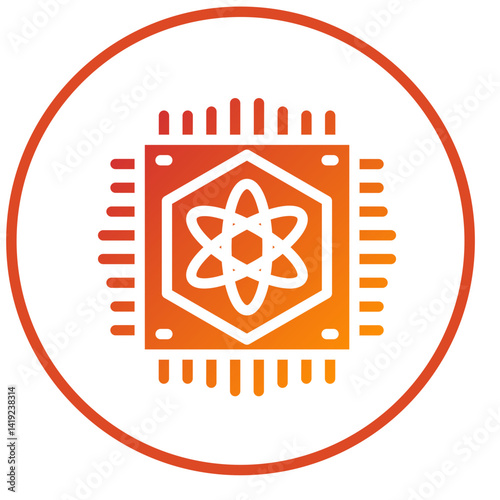 Vector Design Quantum Computing Icon Style