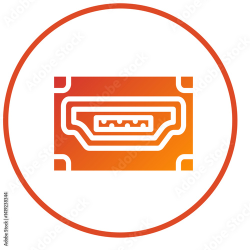 Vector Design Hdmi Port Icon Style