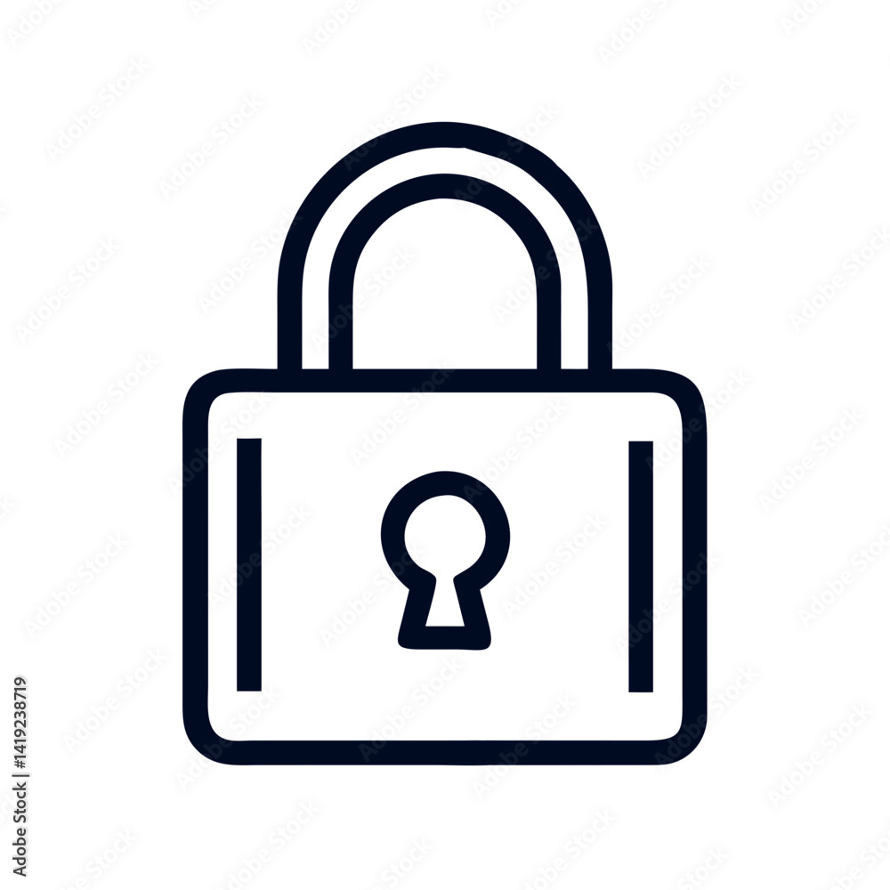 Locked Padlock Icon Representing Device Security and Data Protection Locked Padlock Icon Representing Device Security and Data Protection