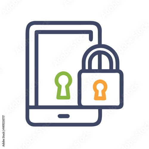 Locked Padlock Icon Representing Device Security and Data Protection