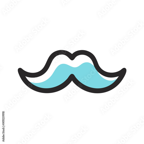 Mustache Icon Representing Male Grooming Style and Facial Hair Fashion