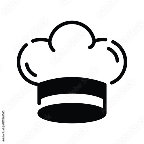 Premium glyph style icon depicting chef hat