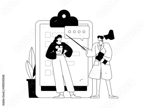 Medical characters fighting the epidemic flat vector concept operation hand drawn illustration
