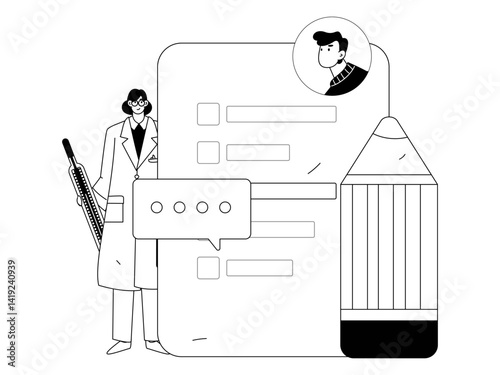Medical characters fighting the epidemic flat vector concept operation hand drawn illustration
