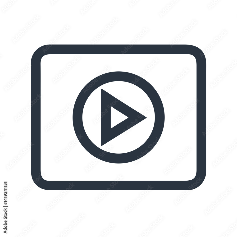Play Button Icon Representing Media Playback and Digital Content Streaming Play Button Icon Representing Media Playback and Digital Content Streaming