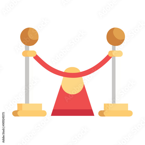 Red Carpet Barrier Icon Representing Premiere Event and Celebrity Access Control