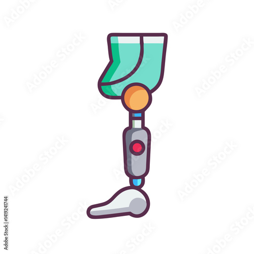 Robotic Leg Icon Representing Bionic Prosthesis and Advanced Mobility Technology