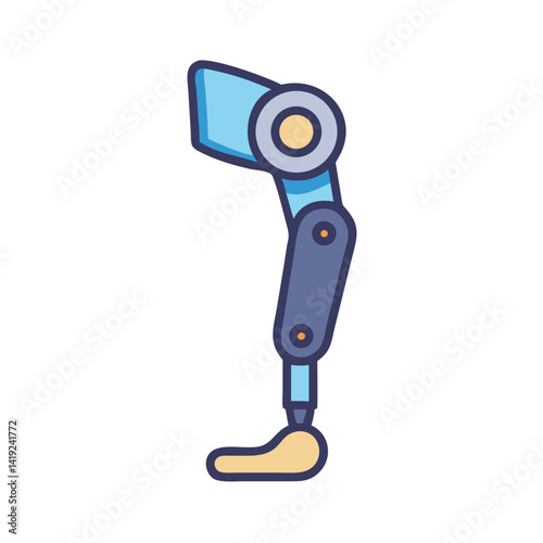 Robotic Leg Icon Representing Bionic Prosthesis and Advanced Mobility Technology
