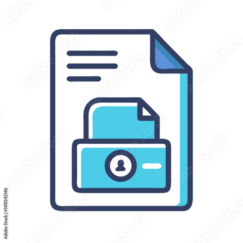 Secure Document Drive Icon Representing Digital File Protection and Encrypted Storage