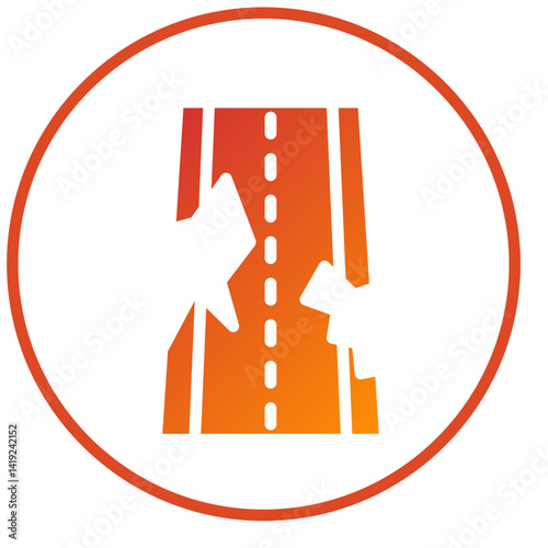 Road Crack Icon Style