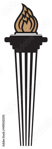 Izolated Olympic torch Vector Illustration in the White Foundation