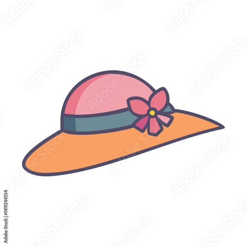 Vintage Hat Icon Representing Women's Headwear for Classic Fashion Style