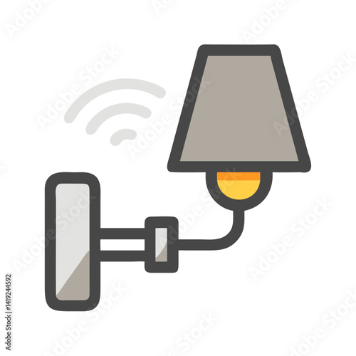 Wall Lamp Icon Representing Smart Indoor Lighting Fixture for Home Illumination
