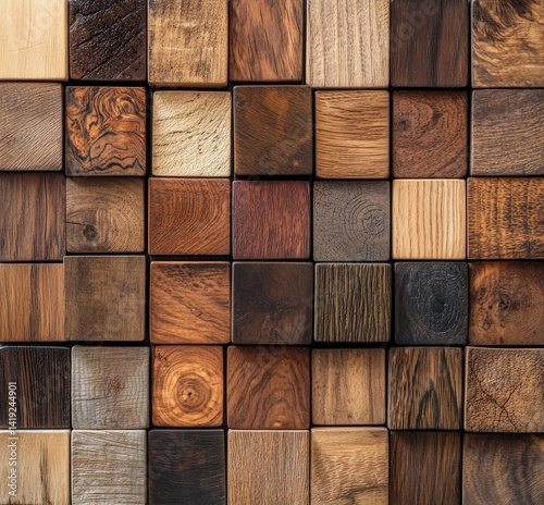 Wood blocks wall pattern