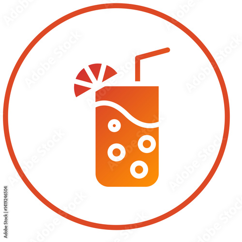Cold Drink Icon Style