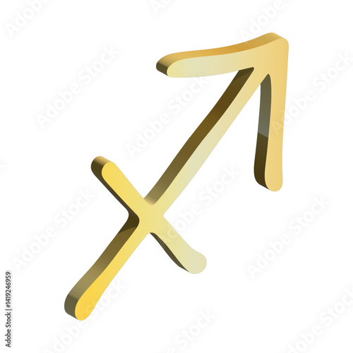 3d sagittarius zodiac sign Esoteric symbol Astrology clipart Element for design