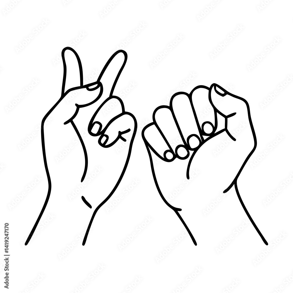 pinky promise icon, pinky promise line art - simple line art of pinky promise, perfect for pinky promise logos and icons pinky promise icon, pinky promise line art - simple line art of pinky promise, perfect for pinky promise logos and icons