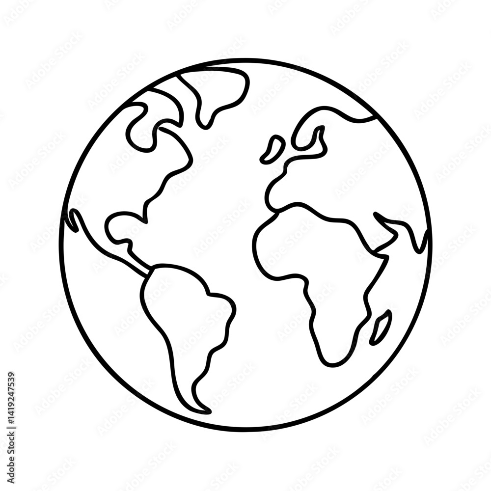 planet earth icon, planet earth line art - simple line art of planet earth, perfect for planet earth logos and icons planet earth icon, planet earth line art - simple line art of planet earth, perfect for planet earth logos and icons