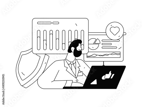 Medical characters fighting the epidemic flat vector concept operation hand drawn illustration
