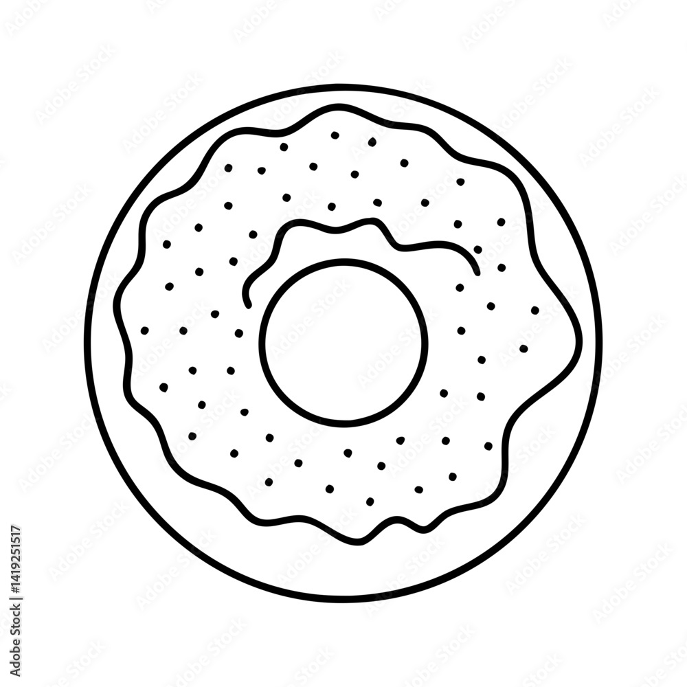 powdered sugar doughnut icon, powdered sugar doughnut line art - simple line art of powdered sugar doughnut, perfect for powdered sugar doughnut logos and icons powdered sugar doughnut icon, powdered sugar doughnut line art - simple line art of powdered sugar doughnut, perfect for powdered sugar doughnut logos and icons