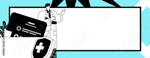 Medical characters fighting the epidemic flat vector concept operation hand drawn illustration
