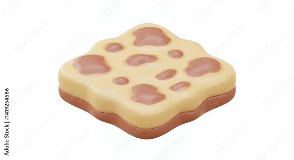 Pastel Kawaii Fond Browned Bits 3D Render Isometric View Pastel Kawaii Fond Browned Bits 3D Render Isometric View