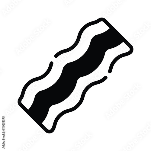 A customizable glyph style icon of bacon strip