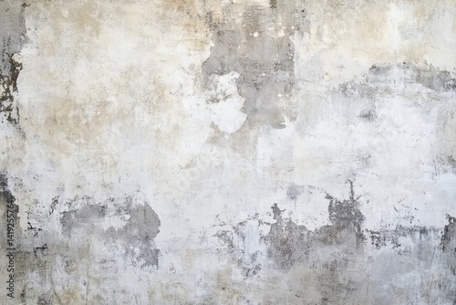 Aged concrete wall with weathered patches. photo