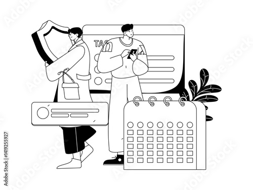 Medical characters fighting the epidemic flat vector concept operation hand drawn illustration
