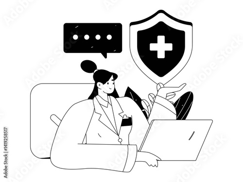 Medical characters fighting the epidemic flat vector concept operation hand drawn illustration
