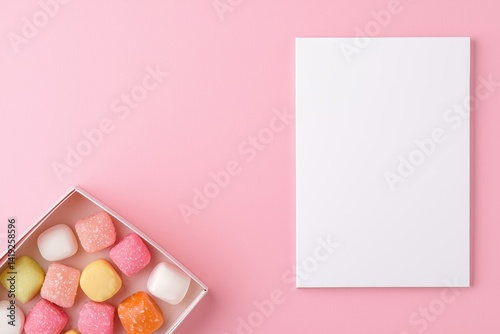 Vibrant top-down view of opened bonbons, showcasing colorful candy details.