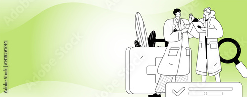 Medical characters fighting the epidemic flat vector concept operation hand drawn illustration

