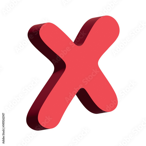 3d cross mark clipart Single element for design